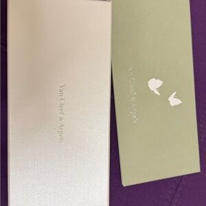 Van Cleef & Arpels Pearl White Box with Pale Green Envelope